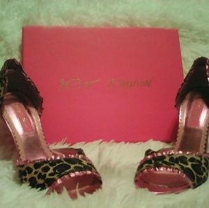 Betsey Johnson peep toe heels